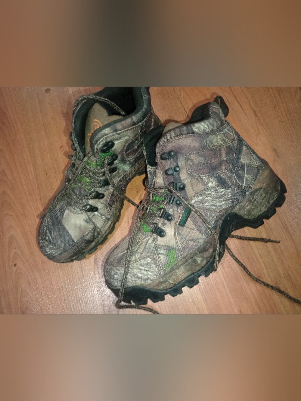 Women's She Brand Camouflage Trail Boots/Hiking Boots - Green/Brown